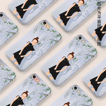 手機殼插畫紫藤旗袍女孩