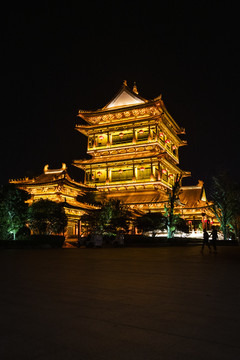 江北水乡运河古城台儿庄夜景