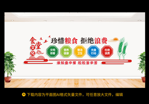食堂文化墻