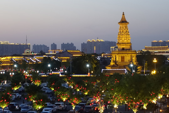 正定广惠寺夜景