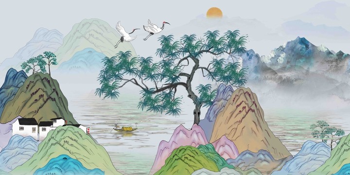 國潮山水畫
