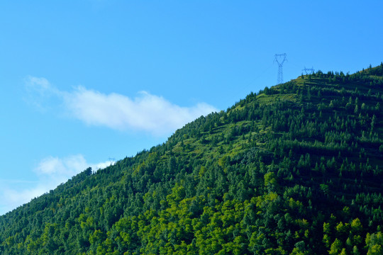 蓝天白云青山绿树