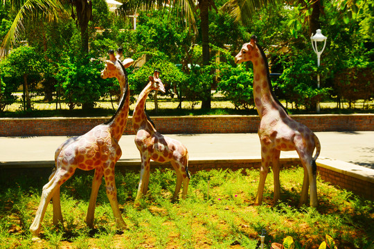 长颈鹿塑像