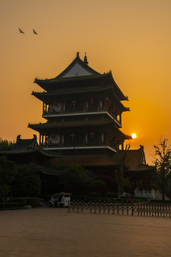 江北水乡运河古城台儿庄日出