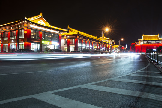 西安大唐不夜城古建筑夜景