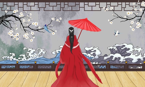 古風梅花插畫