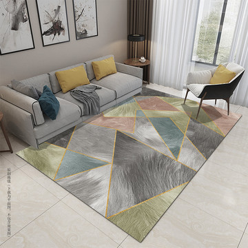 现代北欧几何布纹地毯地垫