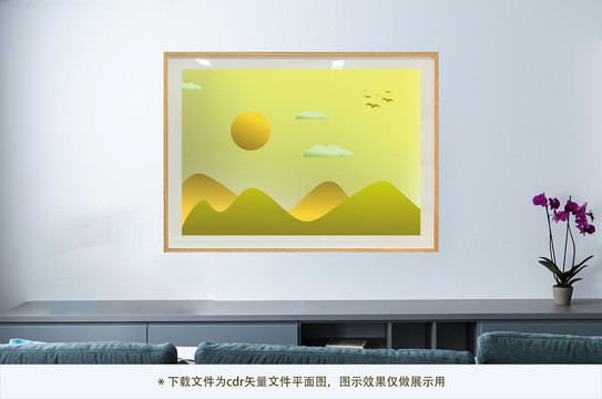 風(fēng)景插畫室內(nèi)裝飾畫