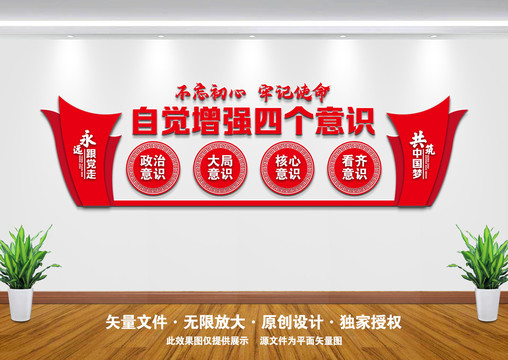 四個(gè)意識(shí)文化墻