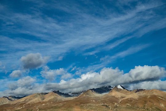 高原蓝天雪山西藏川藏线