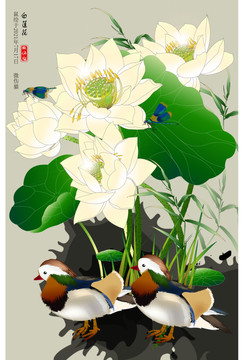 蓮花壁畫