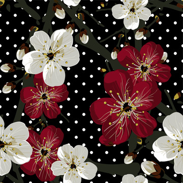 AI矢量波點(diǎn)梅花服裝家紡花型
