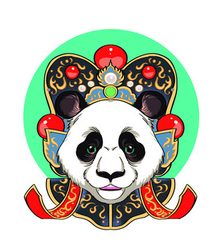 國(guó)潮風(fēng)川劇熊貓插畫