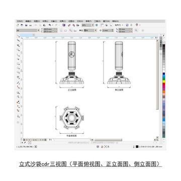 立式沙袋cdr平面图立面图