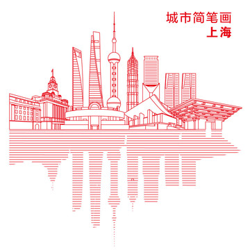 上海城市简笔画