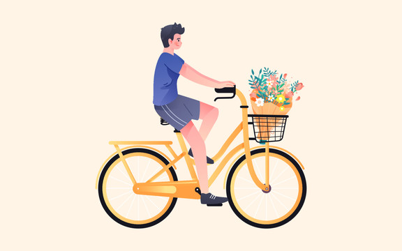 秋游出游國慶節(jié)日騎自行車旅游