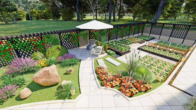 庭院花园景观设计效果图方案