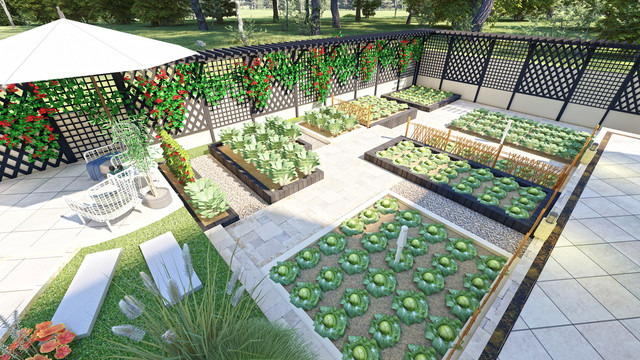 庭院花园景观设计效果图方案
