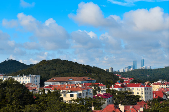 青岛海滨红房子老建筑