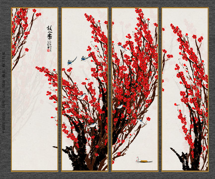 紅梅報喜圖