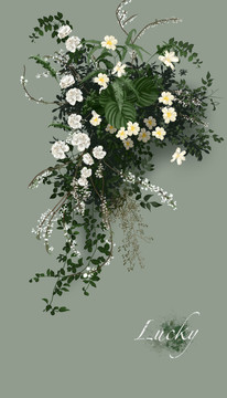 綠色花
