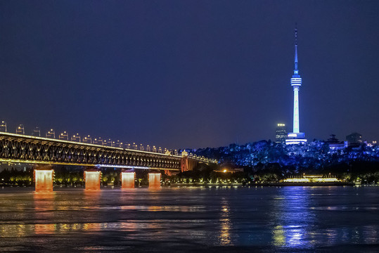 武汉长江大桥夜景