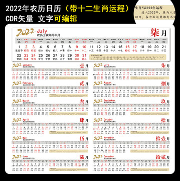 2022日歷