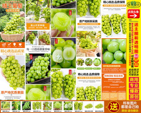 陽(yáng)光玫瑰葡萄詳情頁(yè)晴王葡萄詳情