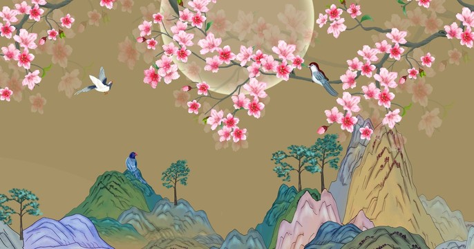 新中式花鳥圖