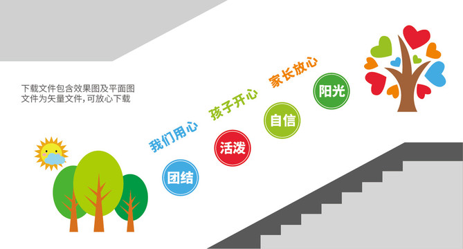 幼兒園樓梯文化墻