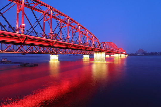 鸭绿江断桥夜景