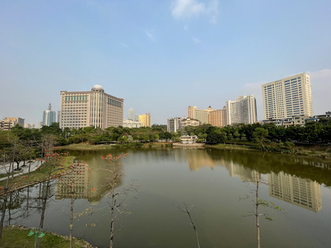 美丽的小区湖景