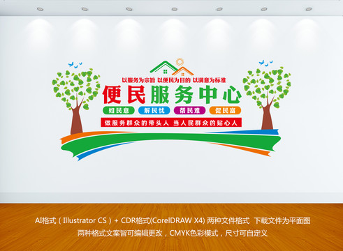 社區(qū)便民服務(wù)中心文化墻