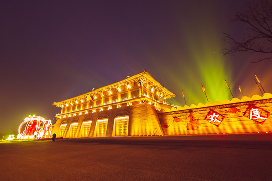 西安大明宫丹凤门夜景