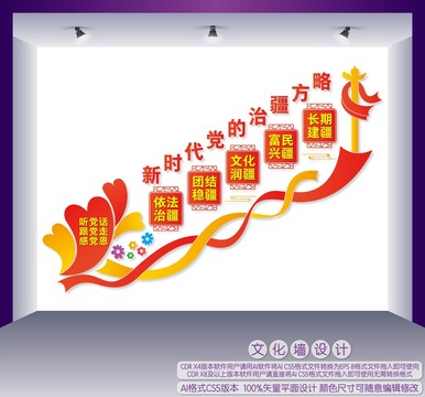 治疆方略樓梯文化墻