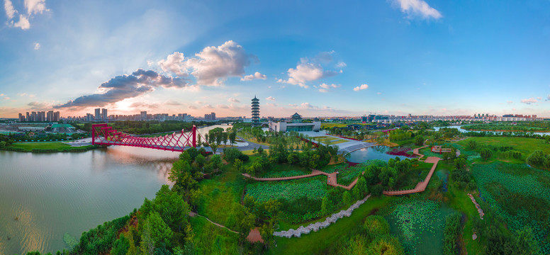 扬州三湾湿大运河博物馆空全景图