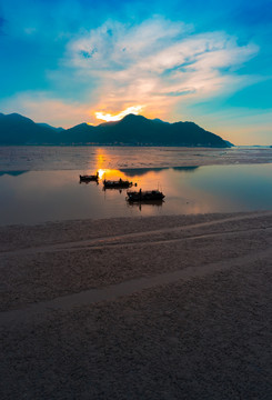 福建霞浦滩涂凌晨风光