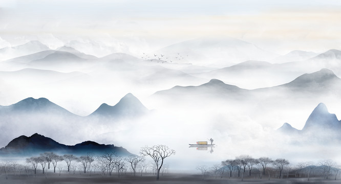 山水裝飾畫