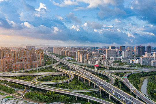 宁波机场路高架俯视图