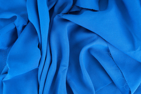 蓝色的针织棉布料