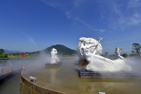 漳州水仙花海四仙女雕像