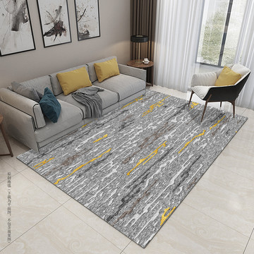 北欧几何时尚灰色布纹地毯地垫