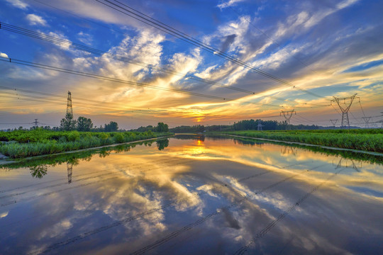 黄河故道夕阳