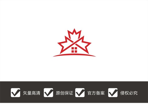 枫叶房子别墅logo