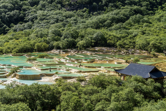 四川黄龙风景区夏天风光