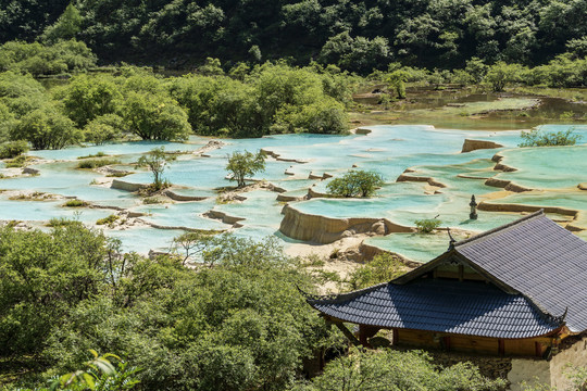 四川黄龙风景区夏天风光