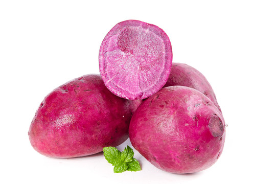 白底上的小紫薯