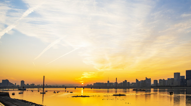 杭州西兴大桥夕阳