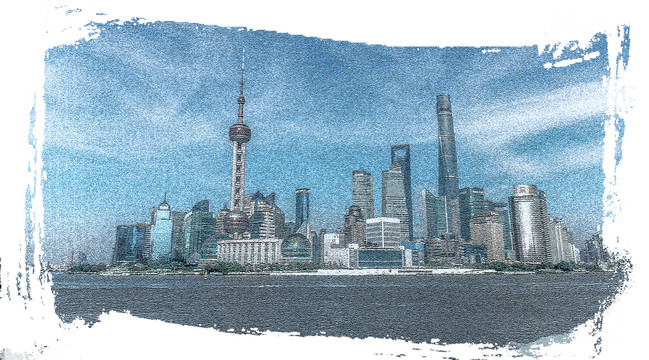 外灘抽象油畫(huà)