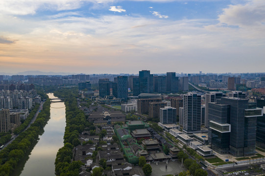 杭州运河两岸拱墅风光